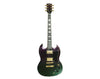Full Size Electric Guitar SG Style 6 String Linden Humbuckers Purple Green Sparkle EL-CSG15-BLU 