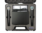 Twin Channel Wireless Microphone System UHF Digital Receiver Hard Carry Case MIC22 