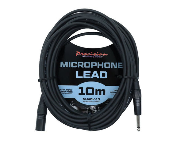 Precision Audio 1/4" to XLR Studio Stage Microphone Lead 10m MJACK10 