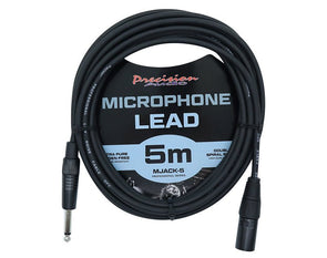 Precision Audio 1/4" to XLR Studio Stage Microphone Lead 5m MJACK5 