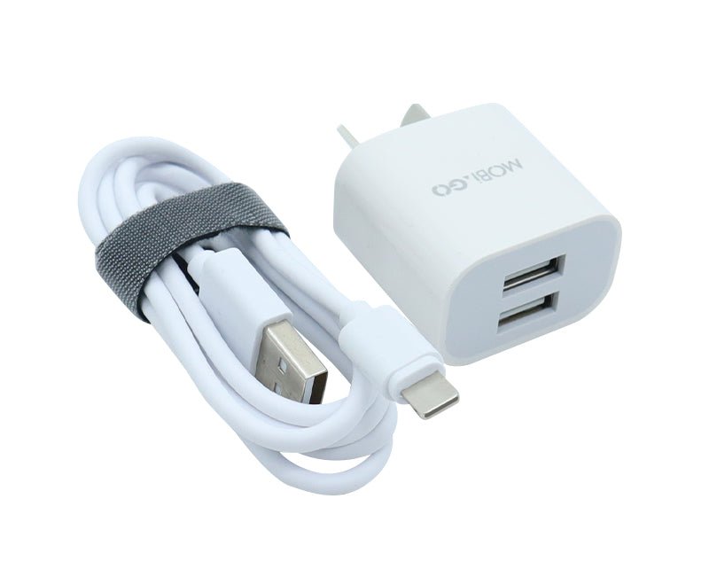 Dual USB Adaptor with USB to Type-C Cable Combo Quick Charge Charger GO304 
