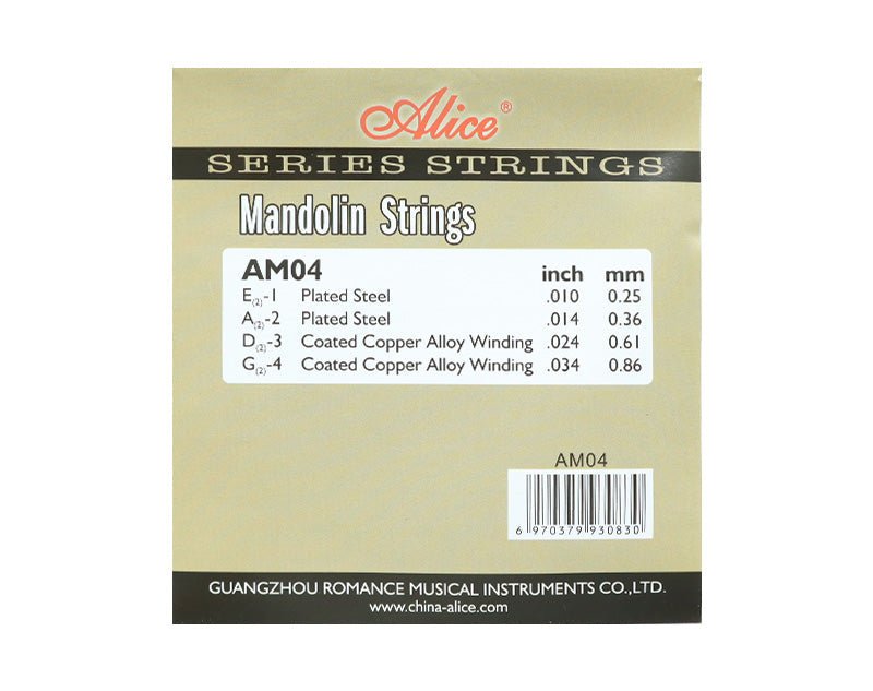 ALICE 10 Pack Mandolin Strings Plated Steel Coated Copper Alloy  AM04-10PK 
