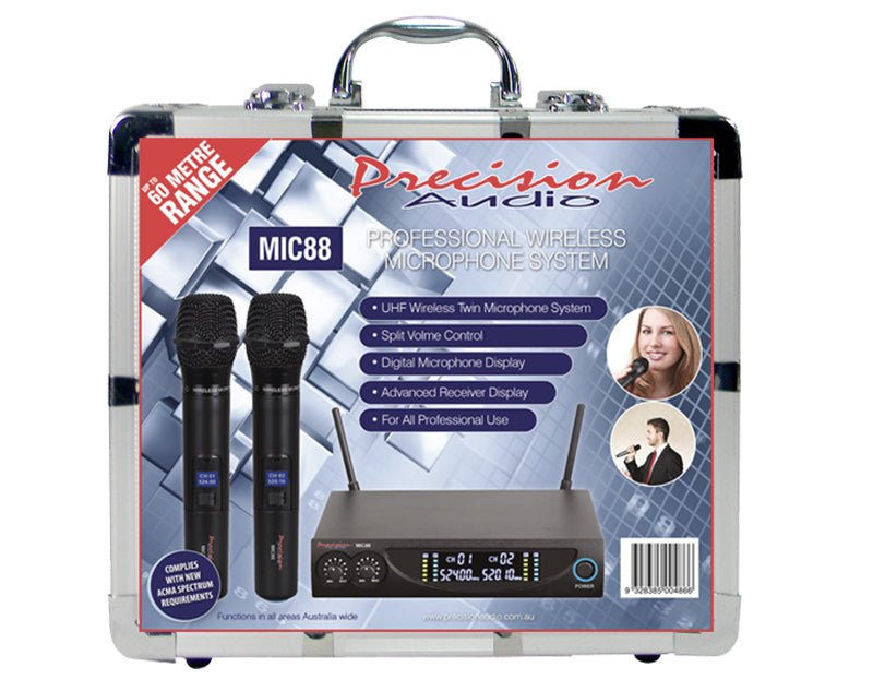 Twin Wireless UHF Microphone System MIC88 