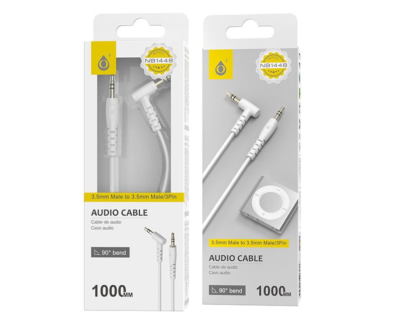 Moveteck AUX Cable 3.5mm to 3.5mm Audio Cable Right Angle to Straight NB1448 