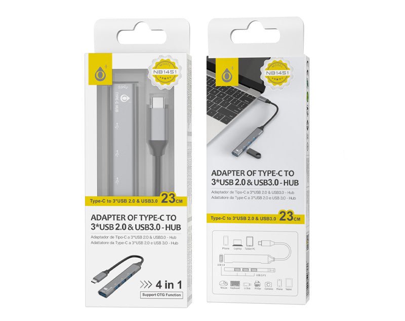 Type C to USB HUB For Macbook or PC 4 Port USB NB1451