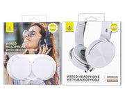 Moveteck Wired Headphones with Microphone 3.5mm Plug White NC3208 