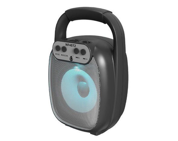 Moveteck Bluetooth 5.0 Speaker Portable TWS 6W LED Light FM Radio USB TF Card NF4072 Black