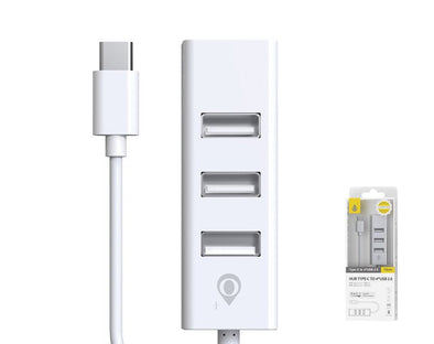 Moveteck Type-C to 4 USB2.0 Hub 15cm USB Extender NG6053 White