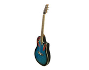 Freedom 41" Semi Acoustic Guitar Cutaway Round Back EQ Black 6 String PT- 