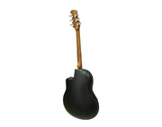 Freedom 41" Semi Acoustic Guitar Cutaway Round Back EQ Black 6 String PT- 