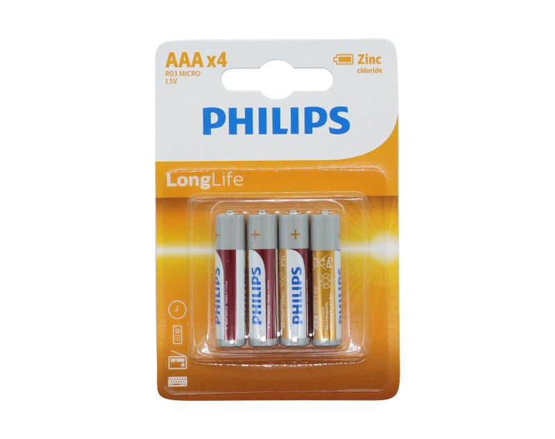 48x Philips AAA Batteries Box Of 12 4 Packs Long Life 1.5V Zinc Chloride PHILIPSAAA 
