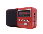 Portable Rechargeable FM Radio Mini Wireless Speaker Mega Bass TWS Expandable S722 Red