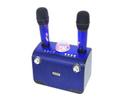 ANDOWL Portable Karaoke Bluetooth Party Speaker Twin Wireless Microphones Q-YX899 Blue