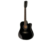 41" 12 String Acoustic Guitar Cutaway With Pickup RBG41-12 Black