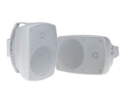 Studio Acoustics 5.25" 2 Way Indoor Outdoor Bookshelf Ceiling Speakers Pair 70W White SA850B 