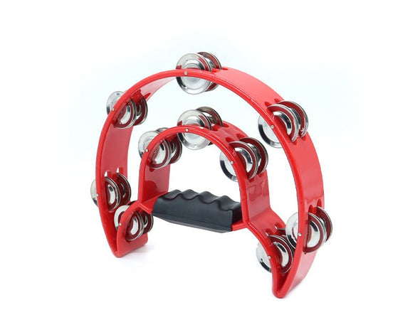 Freedom Double Ring Half Moon Tambourine MT4 Red