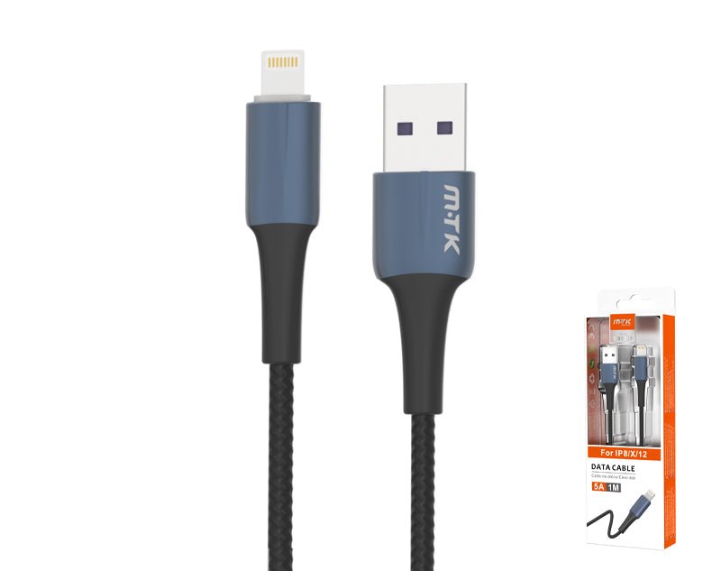 IP6 / 7 / 8 / X / SR to USB Data Cable 1m TB1281 PREMIUM SERIES 5AMP Blue