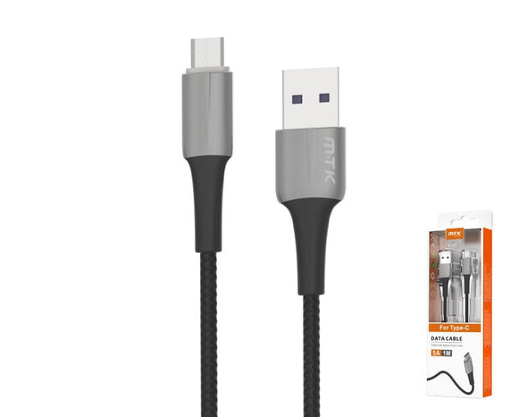 Type-C to USB Data Cable 1m TB1282  5 AMP PREMIUM SERIES Grey