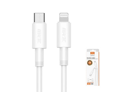 Moveteck Type-C to Lightning Cable Fast Charging Data Cable IPX 12 13 14 3m 3A 30W TB1327 White