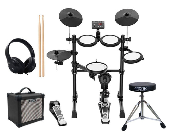 Aroma 5 Piece Electronic Drumkit Package Stool Headphones Drums Practice TDX16S NC3209 TDD10 TDX16S+AG10 Amplifier