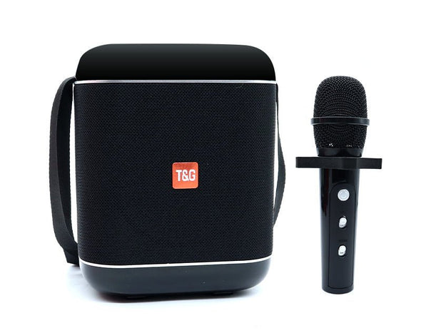 Portable Bluetooth Speaker Wireless Microphone Karaoke TG523K Black