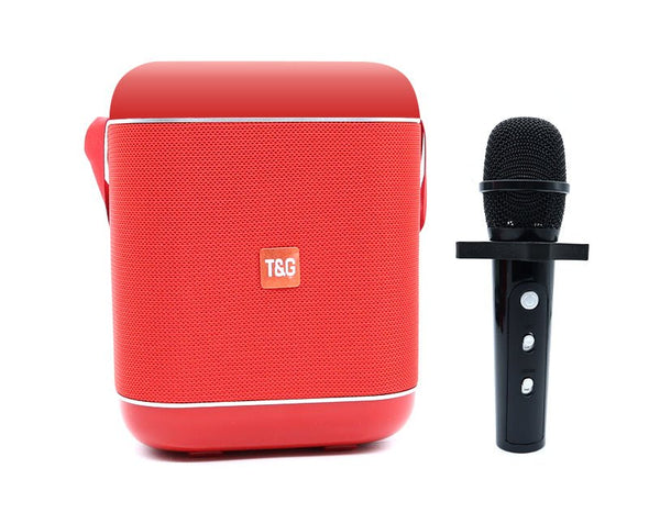 Portable Bluetooth Speaker Wireless Microphone Karaoke TG523K Red
