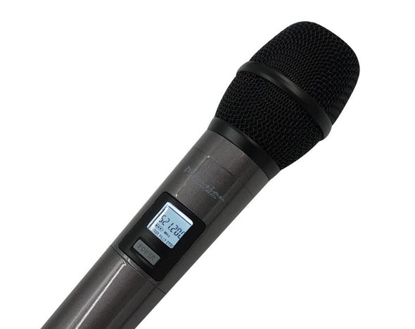 Twin Channel Wireless Microphone System UHF Digital Display 50m Range TM-US200 