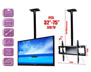 Ceiling Roof TV Mount Adjustable Wall Bracket Tilt 32"-75" LCD LED Plasma 