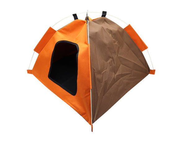 Pet Pop-Out Portable Tent Dog Cat Puppy Mesh S808 Orange brown