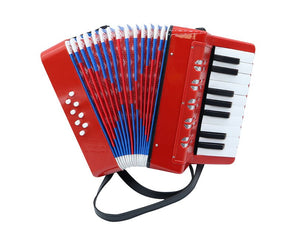 17 Key Piano Accordion 8 Bass Pads Key Of C 24x10cm UC104 Red