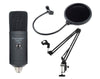 Precision Audio USB Recording Microphone Kit Live Stream Podcast Meeting Gaming USBMIC2KIT 