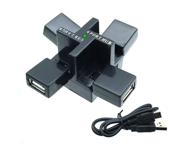 USB 2.0 4 Port Hub Foldable Cube 500mAh 