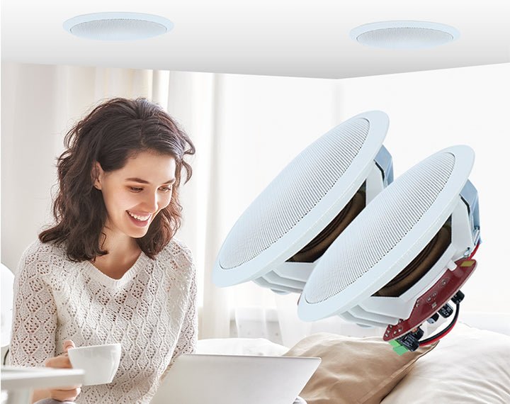 6.5" 190mm Bluetooth Ceiling Speakers 60W Pair Cafe WB620 