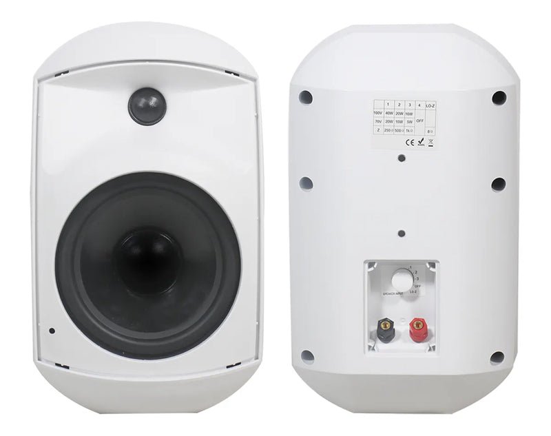 2 Channel 160W Bluetooth Amplifier + 6.5" All Weather Waterproof Outdoor Wall Speakers Pair with Mount EQ Stereo AMP 60W Cafe Restaurant White 172C+2xWTP660WHT 