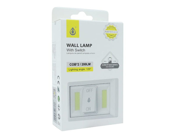 MOVETECK Twin Portable Magnetic Wall Lamp with Switch 3.5W COB Light 200LM Battery Powered Cabinet Office Study Garage NR9349 