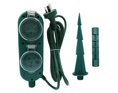 Mort Bay 3 Socket Outdoor Christmas Lights Powerboard with Timer