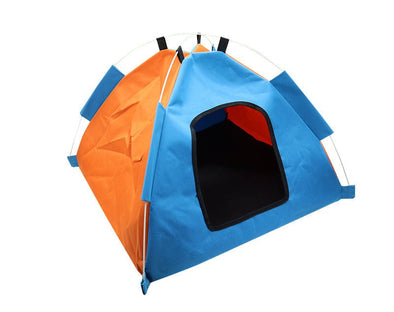 Pet Pop-Out Portable Tent Dog Cat Puppy Mesh S808 Blue Orange